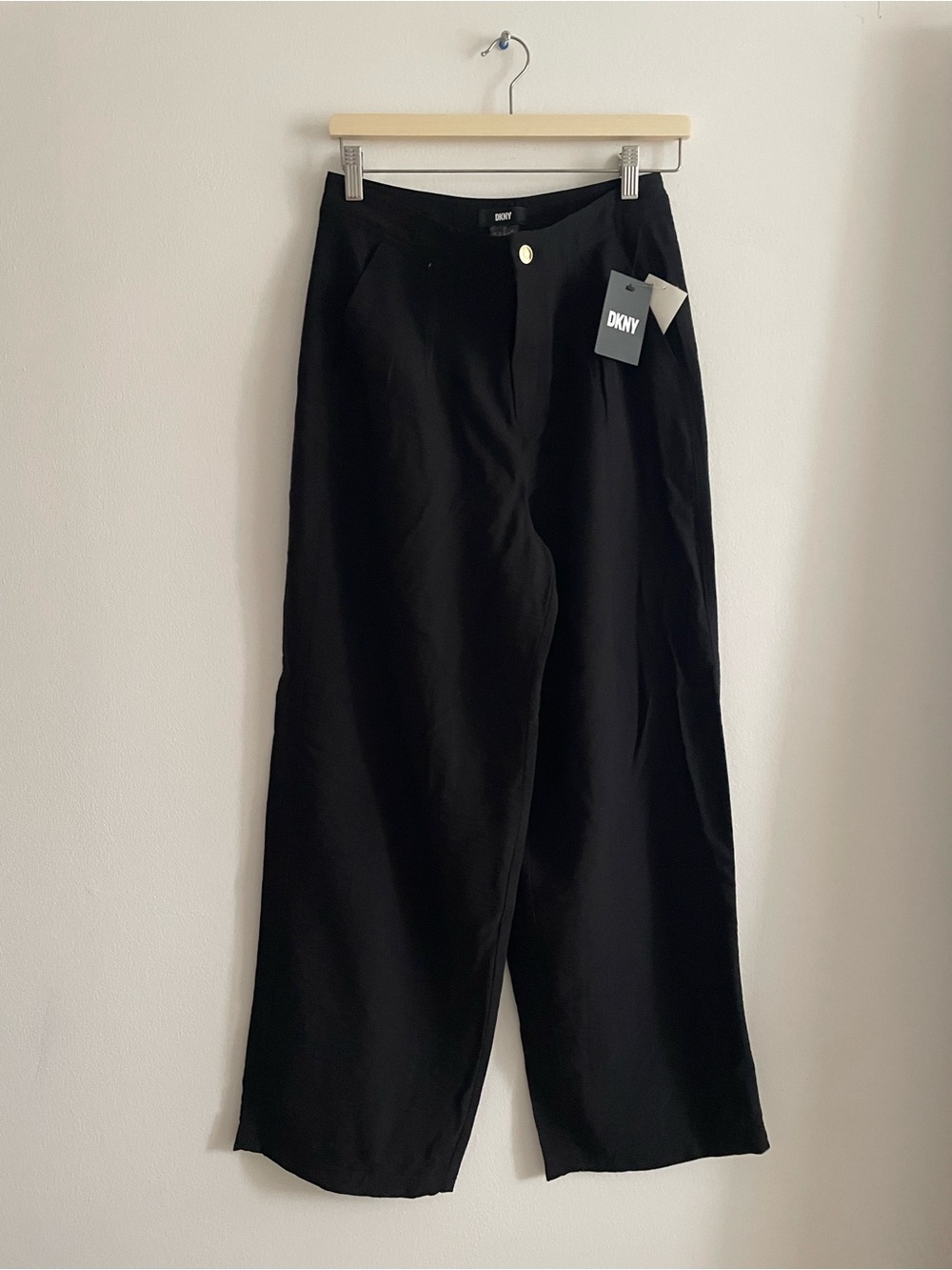 DKNY Black Wide-Leg Trousers Size 6